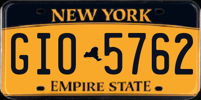 NY license plate GIO5762