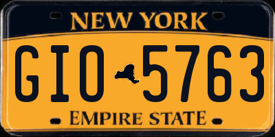 NY license plate GIO5763