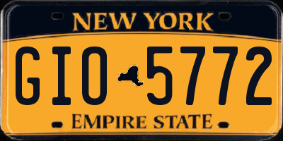 NY license plate GIO5772