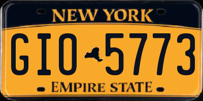 NY license plate GIO5773