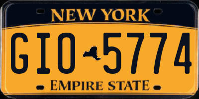 NY license plate GIO5774