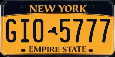NY license plate GIO5777