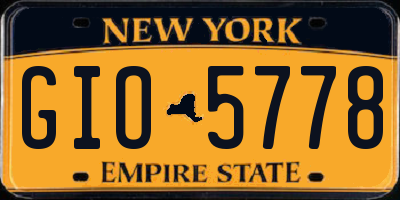 NY license plate GIO5778