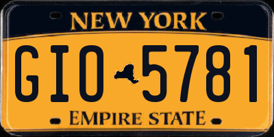 NY license plate GIO5781