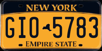 NY license plate GIO5783