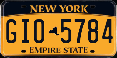 NY license plate GIO5784