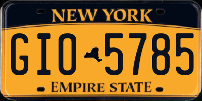 NY license plate GIO5785