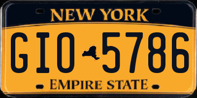 NY license plate GIO5786