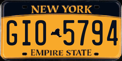 NY license plate GIO5794