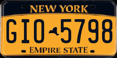 NY license plate GIO5798