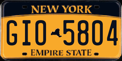 NY license plate GIO5804