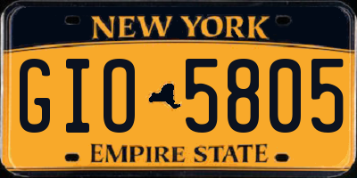 NY license plate GIO5805