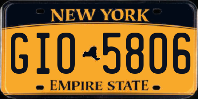 NY license plate GIO5806