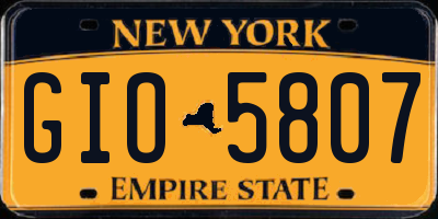 NY license plate GIO5807