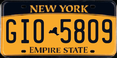NY license plate GIO5809