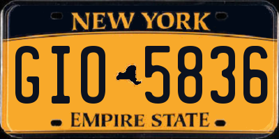NY license plate GIO5836