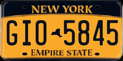 NY license plate GIO5845