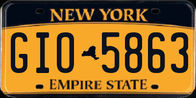 NY license plate GIO5863