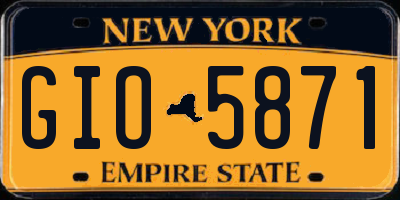 NY license plate GIO5871
