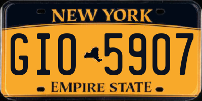 NY license plate GIO5907