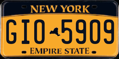 NY license plate GIO5909