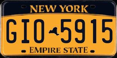 NY license plate GIO5915