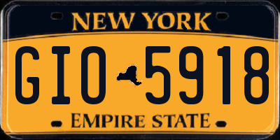 NY license plate GIO5918
