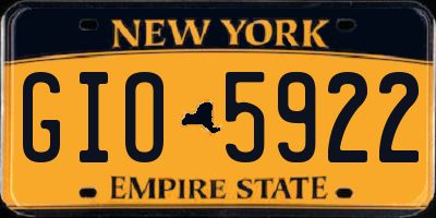NY license plate GIO5922