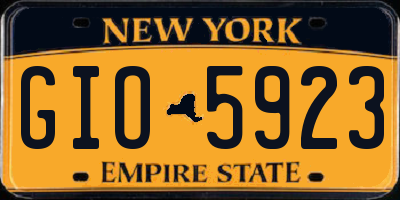 NY license plate GIO5923