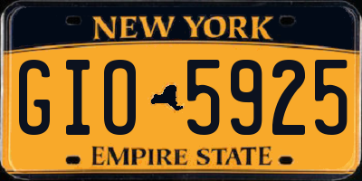 NY license plate GIO5925