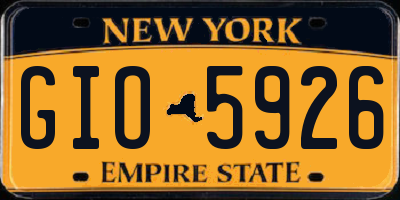 NY license plate GIO5926