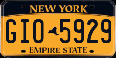 NY license plate GIO5929