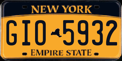 NY license plate GIO5932