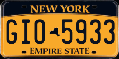 NY license plate GIO5933