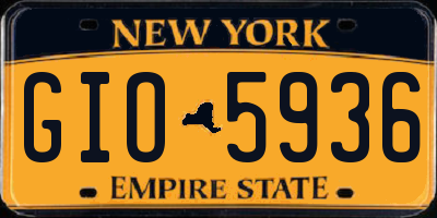 NY license plate GIO5936