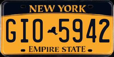NY license plate GIO5942