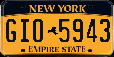 NY license plate GIO5943