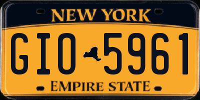 NY license plate GIO5961