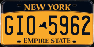 NY license plate GIO5962