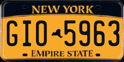 NY license plate GIO5963