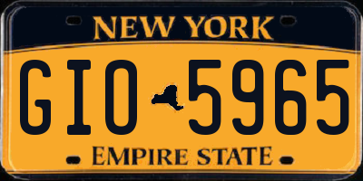 NY license plate GIO5965