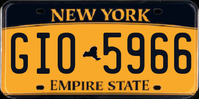 NY license plate GIO5966