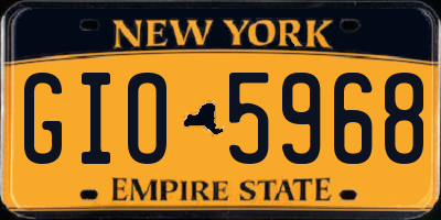 NY license plate GIO5968