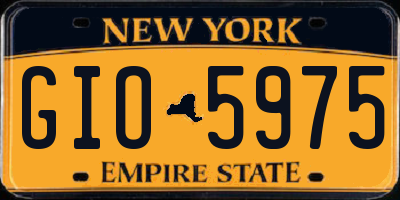 NY license plate GIO5975