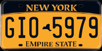 NY license plate GIO5979