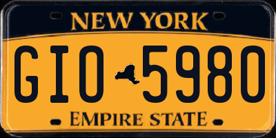 NY license plate GIO5980