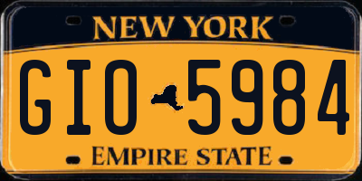 NY license plate GIO5984