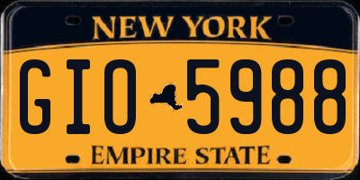 NY license plate GIO5988