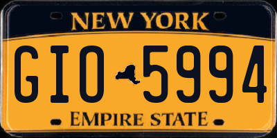 NY license plate GIO5994