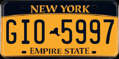 NY license plate GIO5997